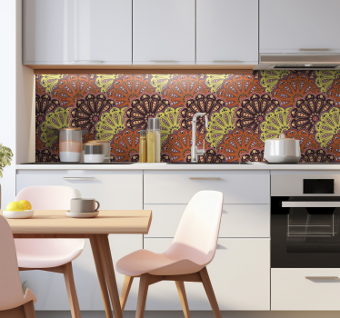 Abstract Mandala patroon keuken sticker - TenStickers