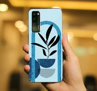 Abstract plantenontwerp huawei sticker - TenStickers
