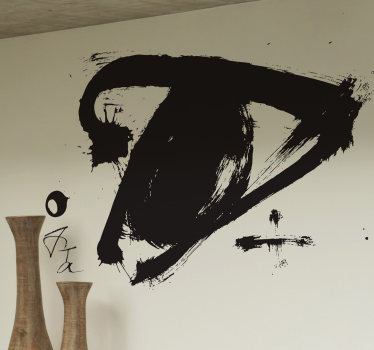 Muursticker kunst abstracte penseelstreek - TenStickers