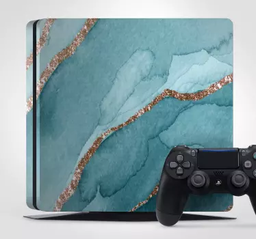 Aqua geode textuur ps4 sticker - TenStickers
