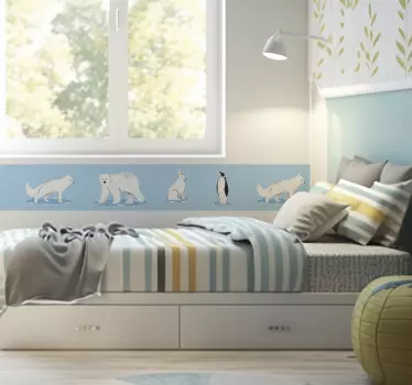 Arctische dieren decoratie sticker voor rand - TenStickers