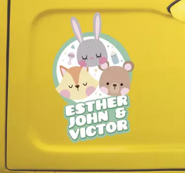 Baby aan boord sticker bosdieren - TenStickers