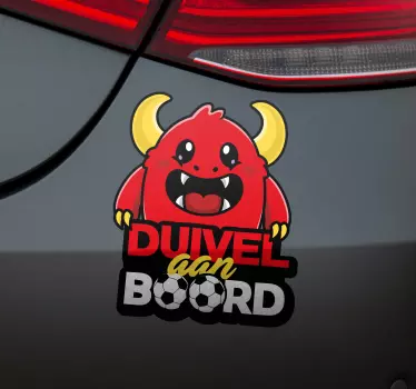 Autosticker duivel aan boord - TenStickers