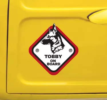 Autosticker herder on board personaliseerbaar - TenStickers
