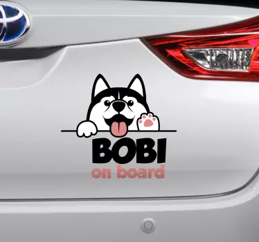 Autostickers Hond met aangepaste naam - TenStickers