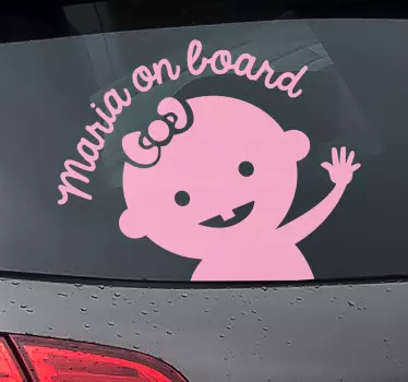 Baby aan boord sticker Baby met een strik - TenStickers