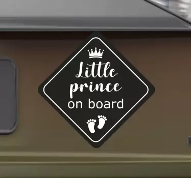 Baby aan boord sticker Kleine prins auto - TenStickers