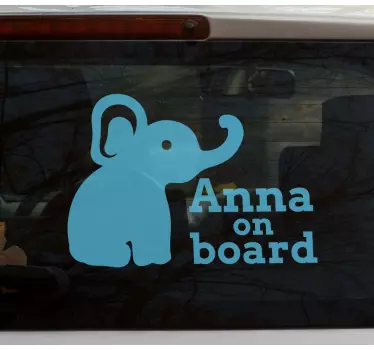 Baby aan boord sticker Schattige olifant - TenStickers