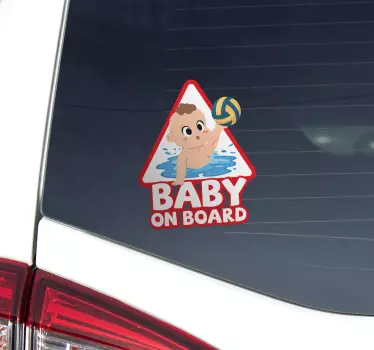 Waterpolo baby aan boord sticker - TenStickers