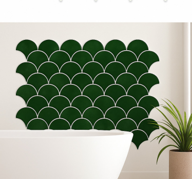 Badkamer sticker smaragdgroene vis schubben - TenStickers