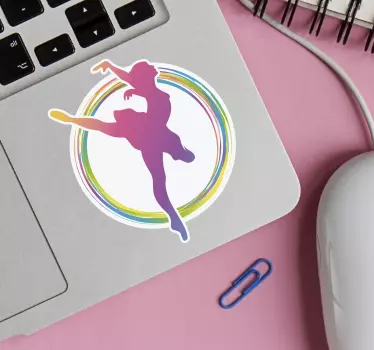 Balletdanser silhouet laptopsticker - TenStickers