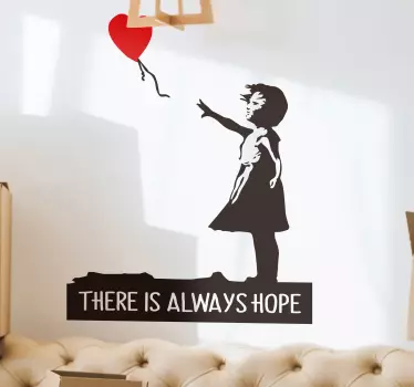 Banksy ''altijd hoop'' zelfklevende muursticker - TenStickers