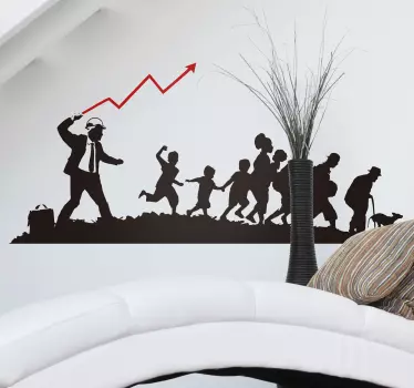 Banksy dictatuur of democratie muur kunst zelfklevende sticker - TenStickers
