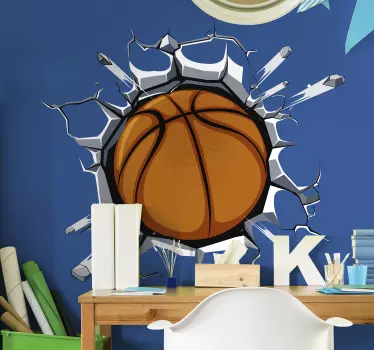 Basketbal zelfklevende sticker van de muur - TenStickers