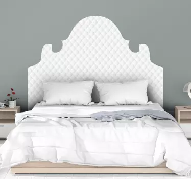 Muursticker bed hoofdbord gewatteerde textuur - TenStickers