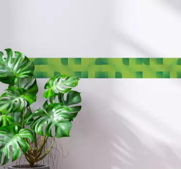 Behangranden groene vierkanten muurstickers - TenStickers