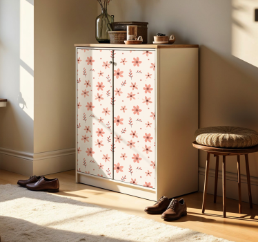 Beige bloemen meubel sticker - TenStickers