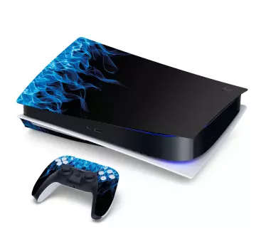 Blauwe vlammen PS5 sticker - TenStickers
