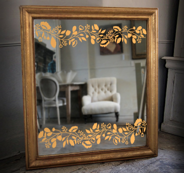 Bloemen design spiegel sticker - TenStickers