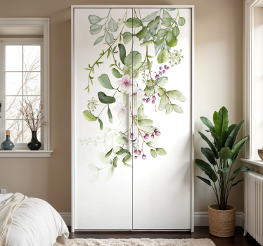 Bloemen en bladeren meubel sticker - TenStickers