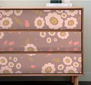 Bloemen lade ontwerp meubel sticker - TenStickers