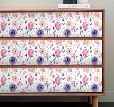 Bloemenbloeipatroon meubel sticker - TenStickers