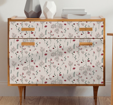 Bloemenprintpatroon meubel sticker - TenStickers