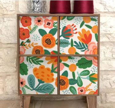 Bloemige compositie stijl meubel sticker - TenStickers