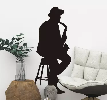 Jazz stickers muziek met saxofoon - TenStickers