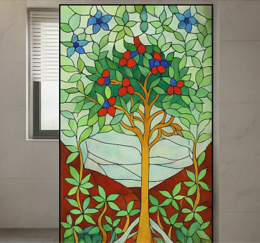 Boom glas in lood douchedeur sticker - TenStickers