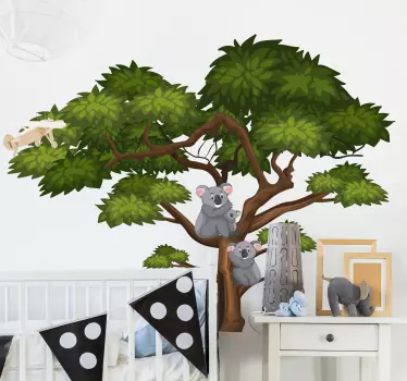Boom muursticker Koala's en bomen - TenStickers
