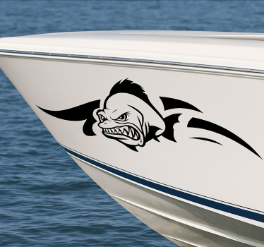Boot sticker boze piranha - TenStickers