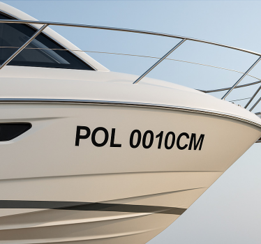 Boot sticker registratienummer gegevens - TenStickers