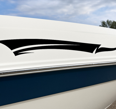 Boot sticker zwarte tribale swoosh - TenStickers