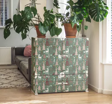 Kerststicker bos patroon - TenStickers