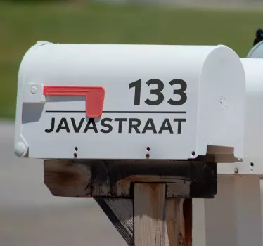 Moderne brievenbus sticker met straatnaam - TenStickers