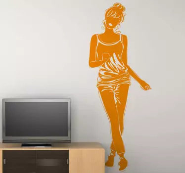 Casual Model meisje sticker - TenStickers