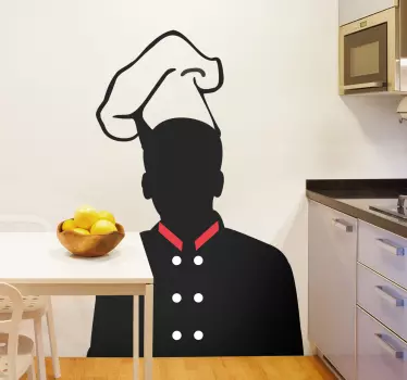 Chef kok met koksmuts sticker - TenStickers