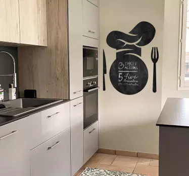 Muursticker chefkok krijtbord sticker - TenStickers