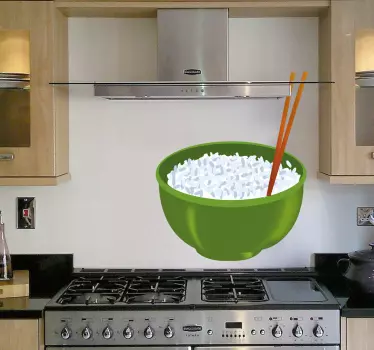 Chinees bakje rijst sticker - TenStickers