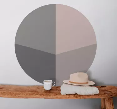 Cirkelvormig kleurblok sticker geometrische vormen - TenStickers