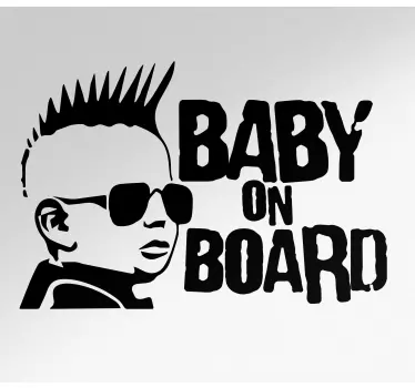 Cool babyportret sticker baby aan board - TenStickers