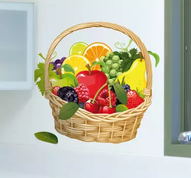 Decoratie sticker fruitmand - TenStickers