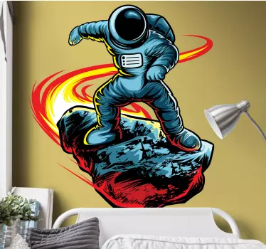 Decoratie sticker games astronaut surfende beweging - TenStickers