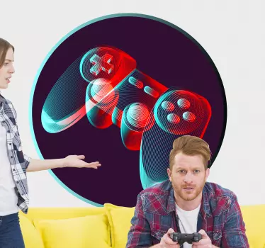 Decoratie sticker games retro gamecontroller - TenStickers