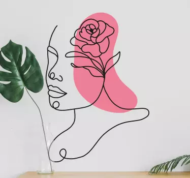Decoratie sticker gestileerd bloemenprofiel - TenStickers