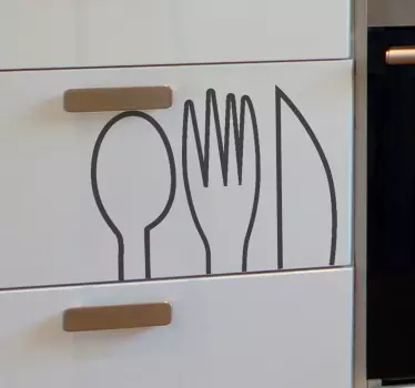 Muursticker keuken bestek - TenStickers
