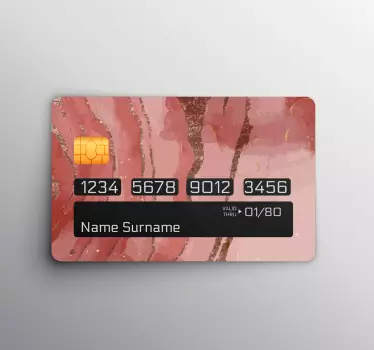 Decoratie stickers creditcard Glinsterende roze aquarel - TenStickers