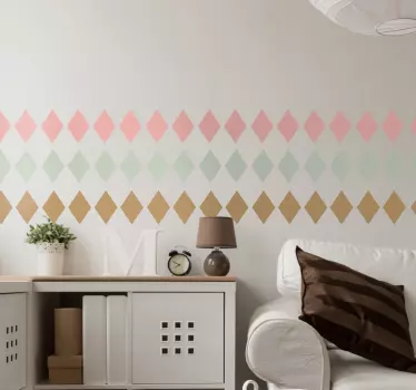 Decoratieve Muursticker Pastel Ruiten - TenStickers