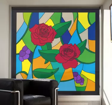 Decoratieve Rozen Raamsticker - TenStickers